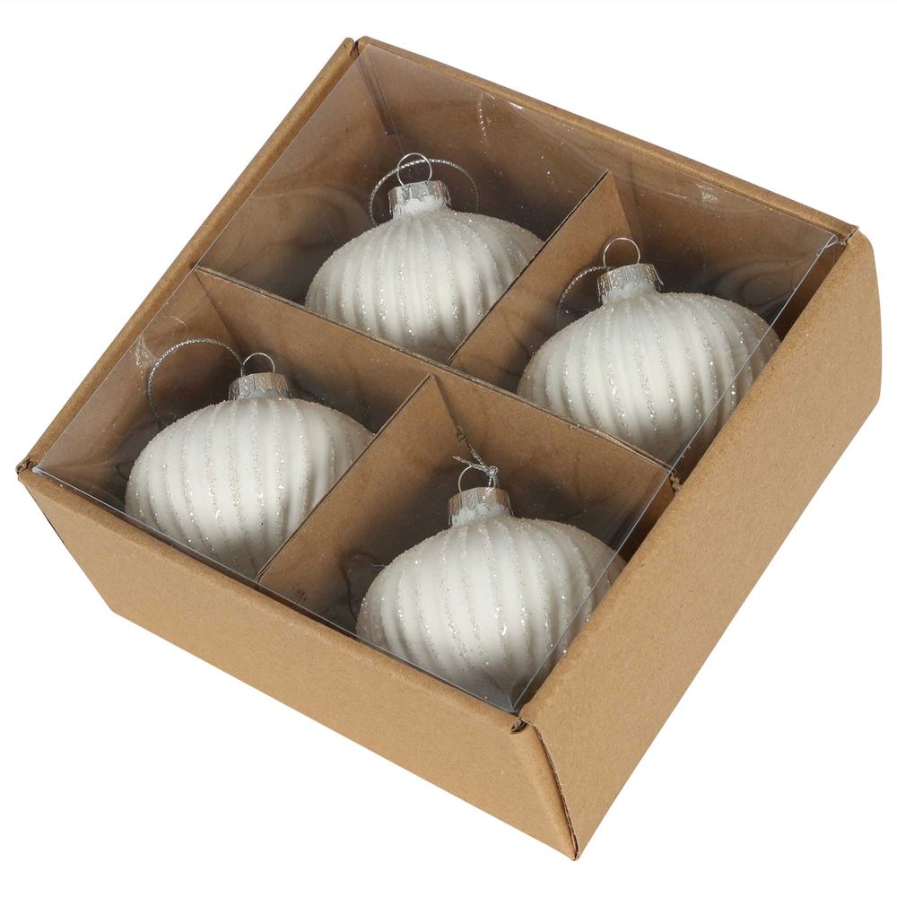 Blanc Boxed Set Of 4 Baubles