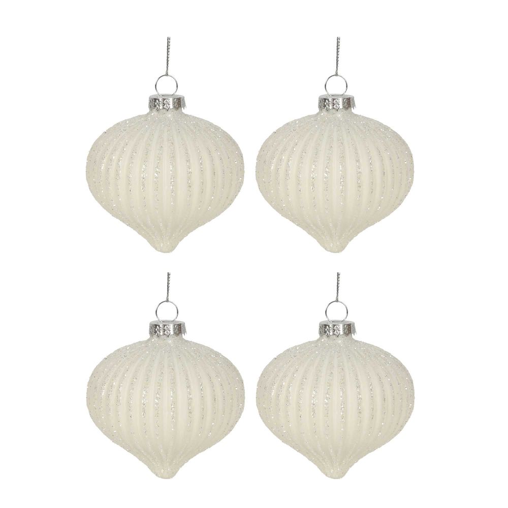 Blanc Boxed Set Of 4 Baubles