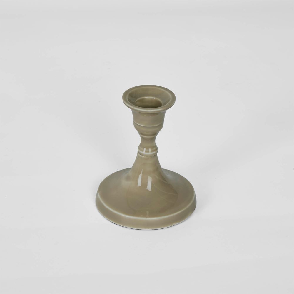 Soulor Enamel Candle Stand Taupe