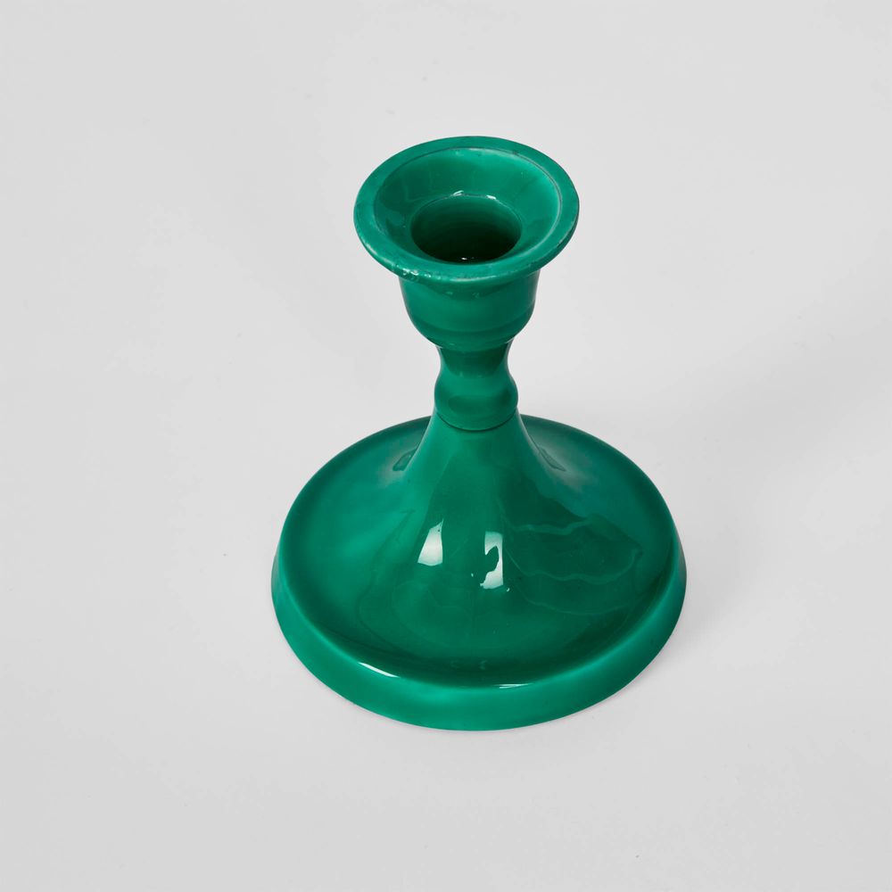 Soulor Enamel Candle - Stand Green/Olive -10cm