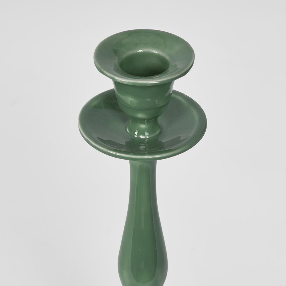 Sante Enamel Candle Stand Green