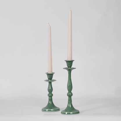 Sante Enamel Candle Stand - Green - 25CM