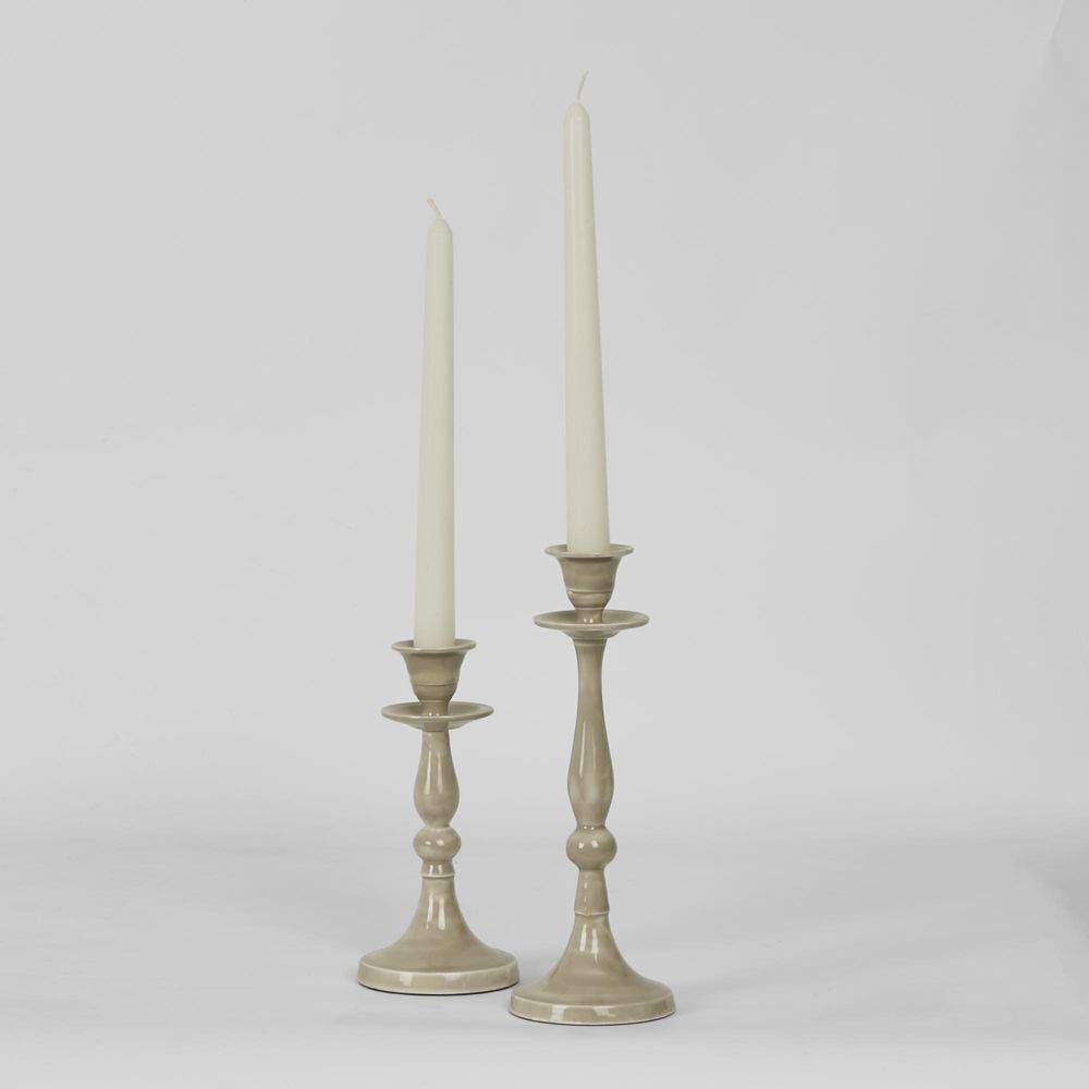 Sante Enamel Candle Stand Taupe