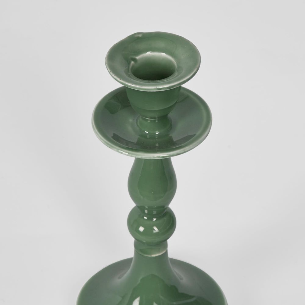 Simou Enamel Candle Stand Green