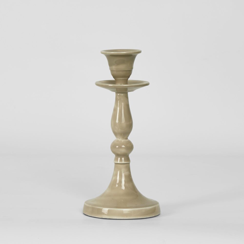 Simou Enamel Candle Stand Taupe