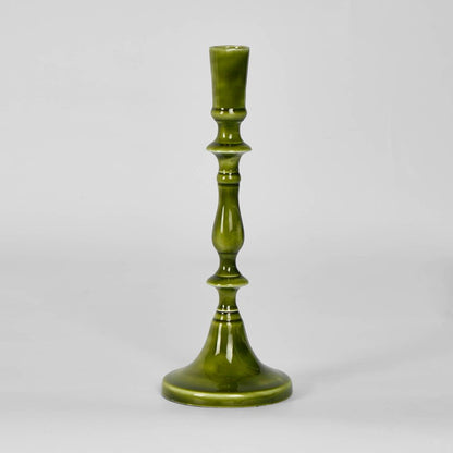 Saxsa Enamel Candle Stand Green