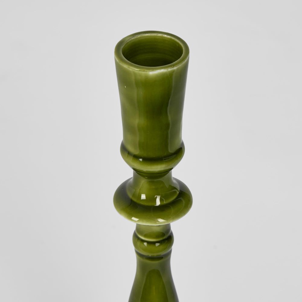 Saxsa Enamel Candle Stand Green