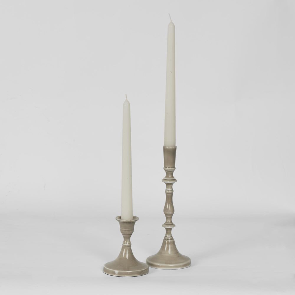 Saxsa Enamel Candle Stand Taupe