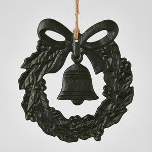 Mini Bell Wreath Ornament Black Lge