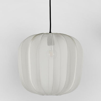 Pumpkin Ceiling Pendant Medium Ivory With Black Cord Drop