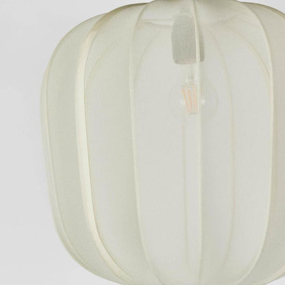 Pumpkin Ceiling Pendant Medium Ivory With Black Cord Drop