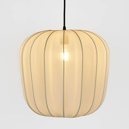 Pumpkin Ceiling Pendant Large Ivory With Black Cord Drop