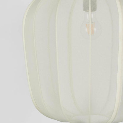 Pumpkin Ceiling Pendant Large Ivory With Black Cord Drop