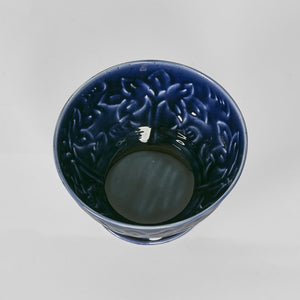 Embossed Footed Enamel Bowl 16Cm