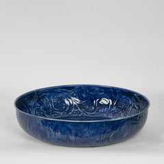 Embossed Enamel Bowl Lge Blue