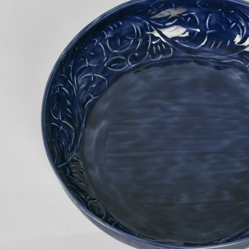 Embossed Enamel Bowl Lge Blue