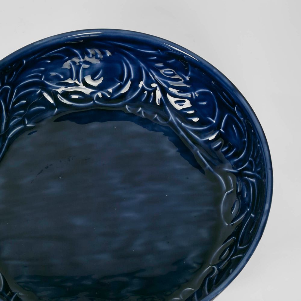 Embossed Enamel Bowl Sml Blue