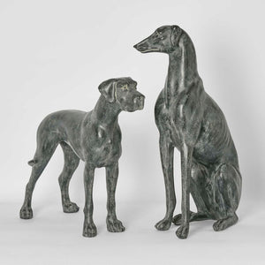 Charlie Dog Sculpture Standing Black