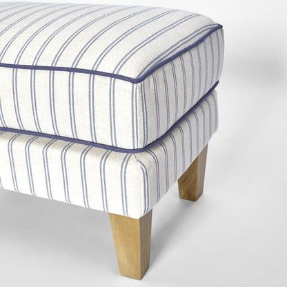 Bondi Hamptons Ottoman Blue/White Pin Stripe