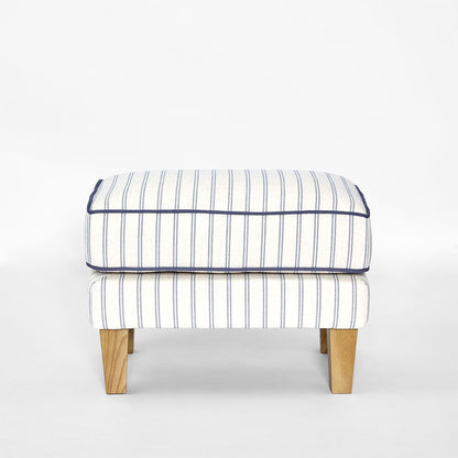 Bondi Hamptons Ottoman Blue/White Pin Stripe