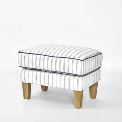 Bondi Hamptons Ottoman Blue/White Pin Stripe