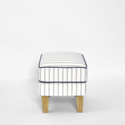 Bondi Hamptons Ottoman Blue/White Pin Stripe