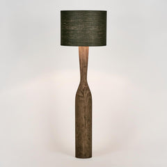 Callum Timber Floor Lamp Base With Black Shade