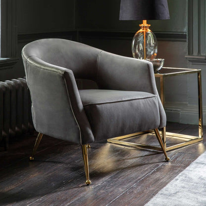 Barletta Armchair Grey Velvet