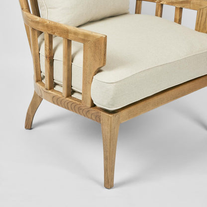 Jackman Coastal Oakwood And Linen Armchair Natural