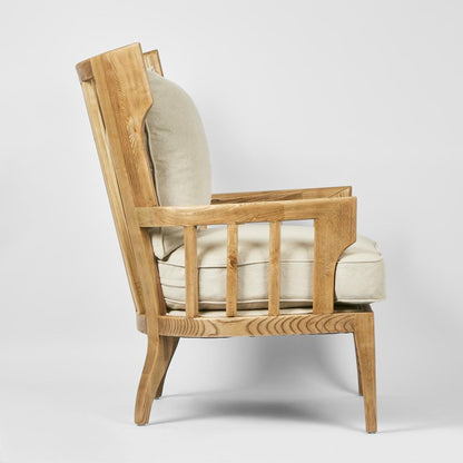 Jackman Coastal Oakwood And Linen Armchair Natural