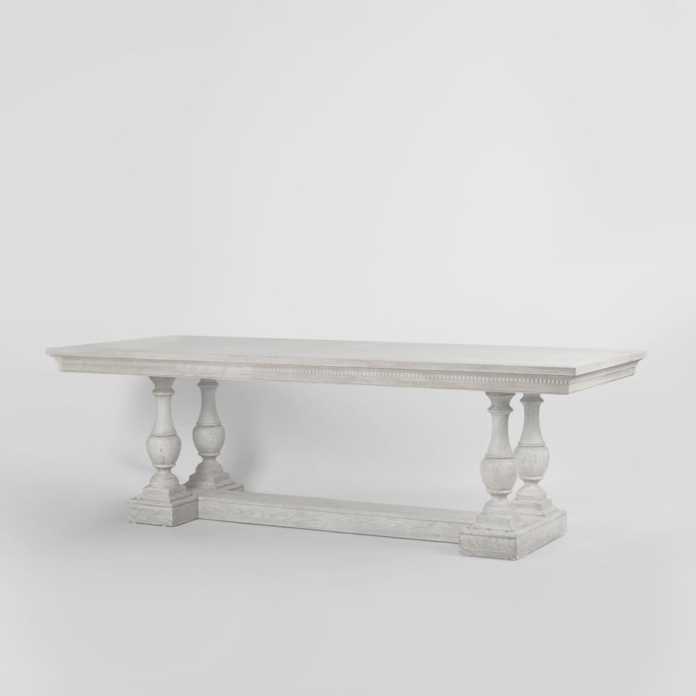 Ville Oak Dining Table White 240Cm