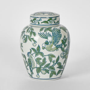 Meadow Parrot Lidded Jar