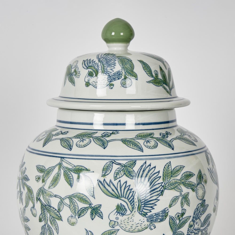 Meadow Parrot Ginger Jar Large