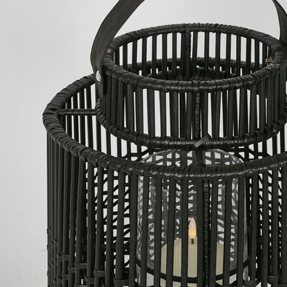 Kyra Rattan Lantern Medium Black