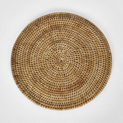 Paume Rattan Round Placemat Natural