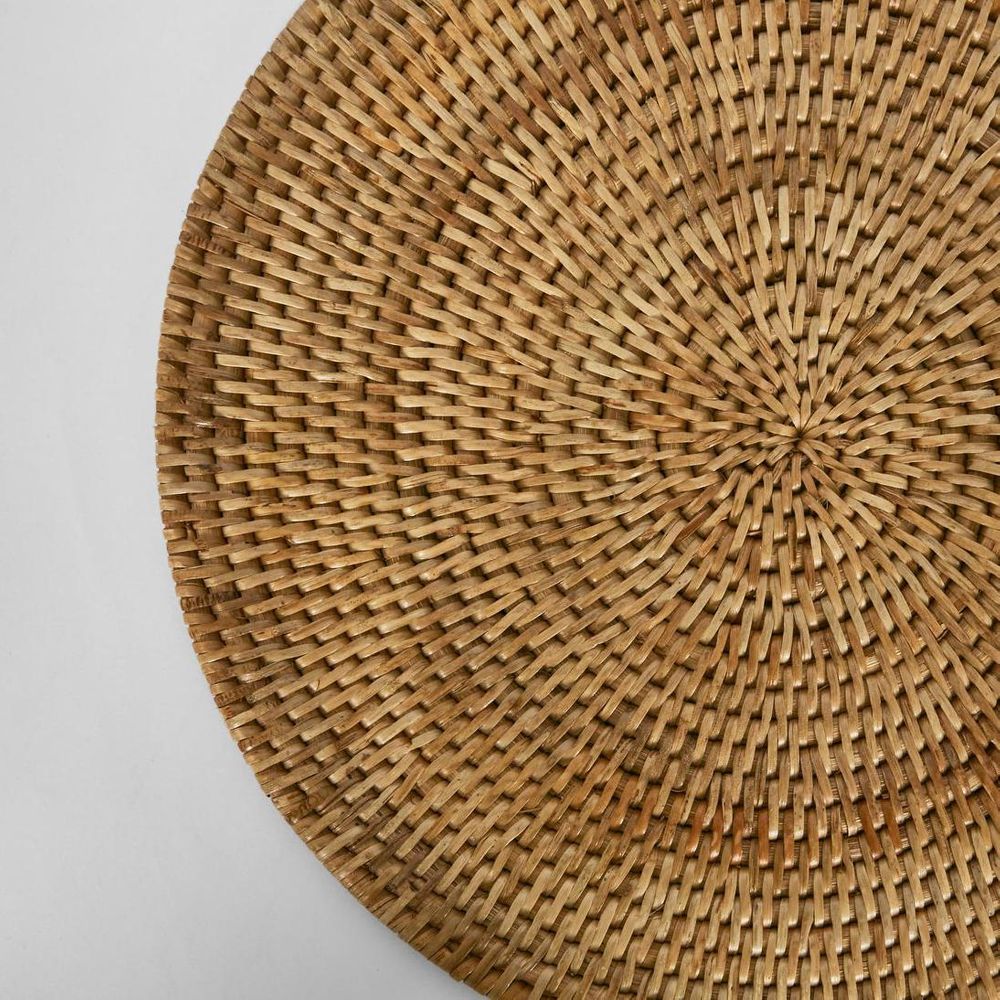 Paume Rattan Round Placemat Natural