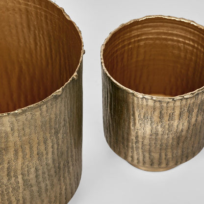 Anka Planters Set Of 2 Antique Gold