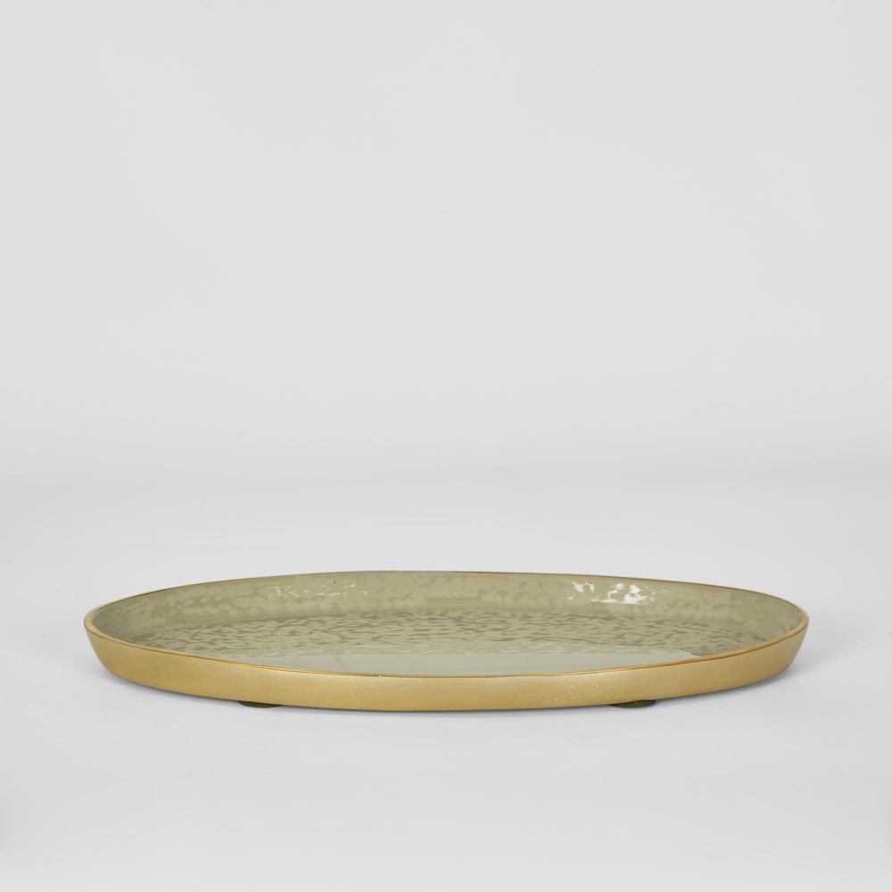 Elsa Oval Plate Beige Gloss