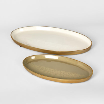 Elsa Oval Plate Beige Gloss