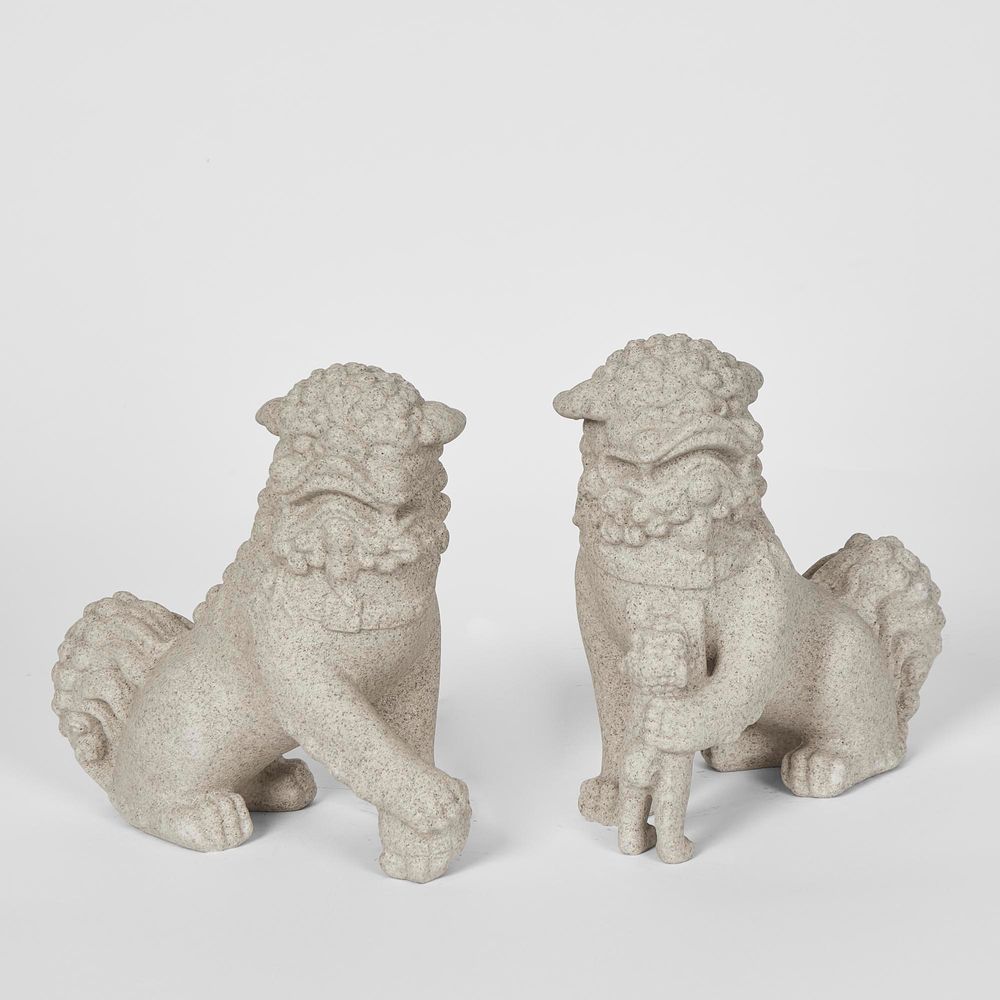 Foo Dog Left Sculpture Grey