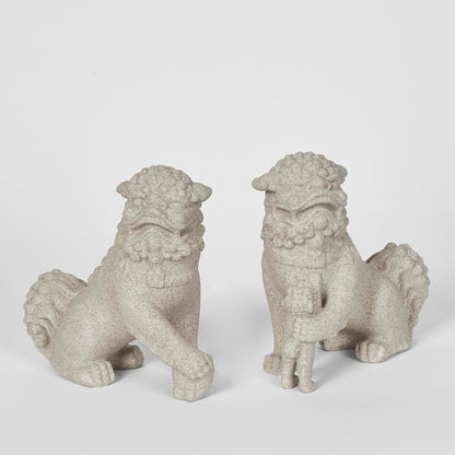 Foo Dog Left Sculpture Grey