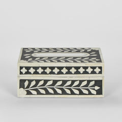 Aurora Bone Inlay Tissue Box Black/White