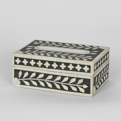 Aurora Bone Inlay Tissue Box Black/White