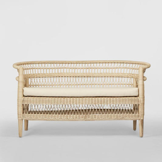Livingstone Loveseat Natural/White Cushion - Outdoor Under-Cover