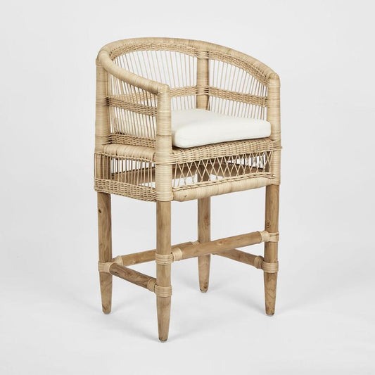 Livingstone Bar Chair Natural/White Cushion - Outdoor Under-Cover