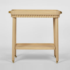 Royce Fluted Oak Bar Cart Natural