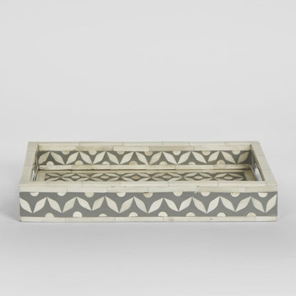 Isla Bone Inlay Tray Grey/White