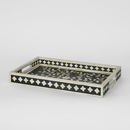 Yari Bone Inlay Tray Black/White