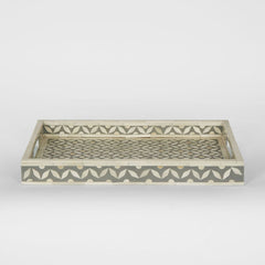 Mina Bone Inlay Tray Grey/White