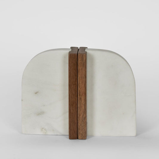 Shira Marble Bookends White